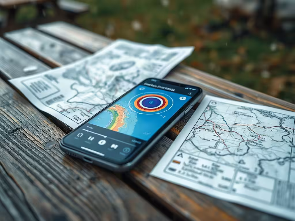 Carte de radar météo montrant les précipitations et le déplacement d’un front orageux.