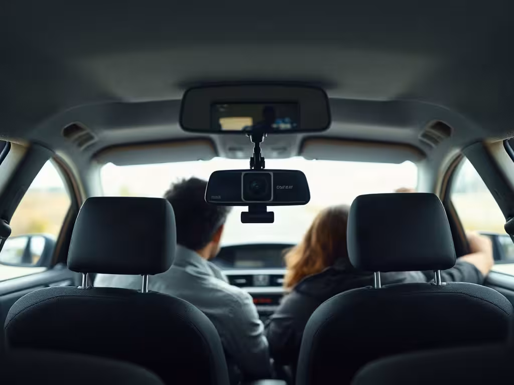Passengers inside a car with a dash cam and a separate audio privacy question.