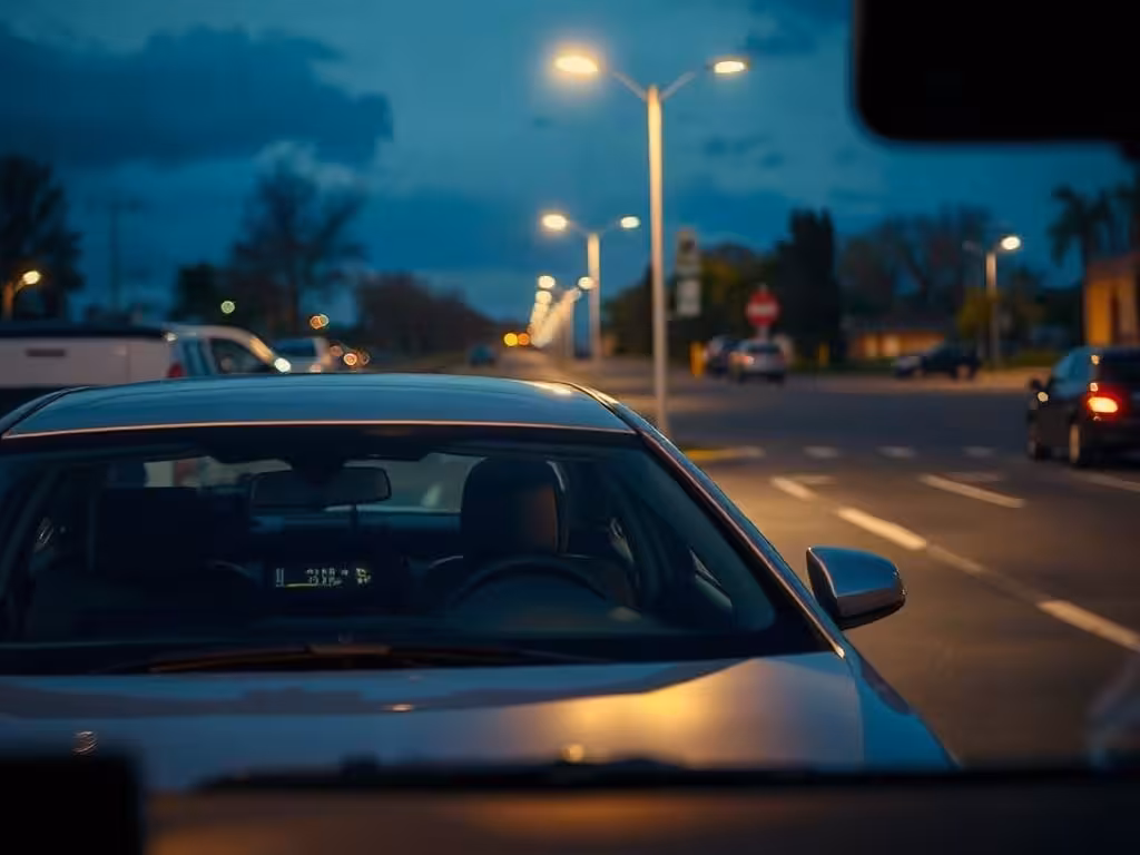 A parked dash cam used to evaluate DashOne Pro and CamHandy.