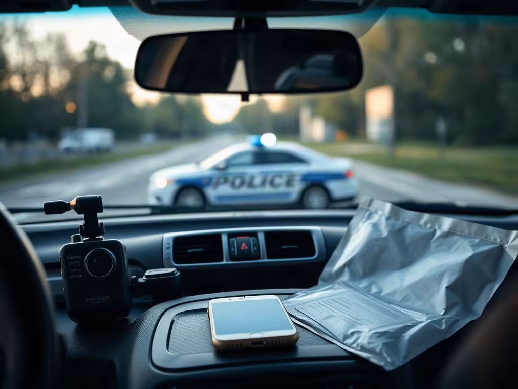 Memory card and dash cam preserved after an Indiana traffic incident.